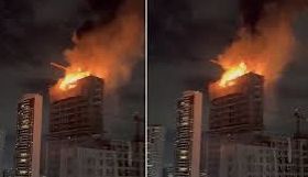 Incêndio atinge prédio em construção em Recife